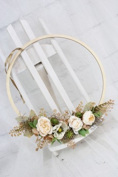 Обруч венок осенний венок украшение дома окно бежевый