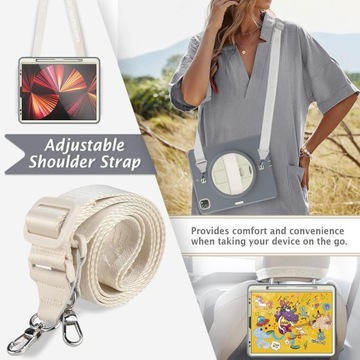 Чехол для iPad 11 Pro с поворотной ручкой, противоударный ремень на плечо