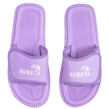 KLAPKI PIANKOWE DAMSKIE 36 PASTELOWO FIOLETOWE KUBOTA RZEP LEKKIE 36