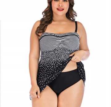 STRÓJ KĄPIELOWY KOSTIUM PLUS SIZE SPÓDNICZKA SEXY