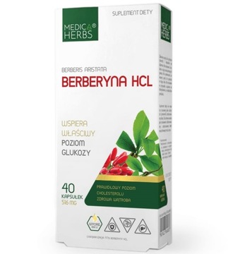 Medica Herbs Berberyna HCL CUKRZYCA cholesterol mocna wątroba