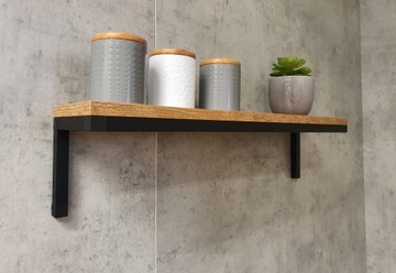 PÓŁKA PABLO 90 cm industrial LOFT czarny DĄB opcje