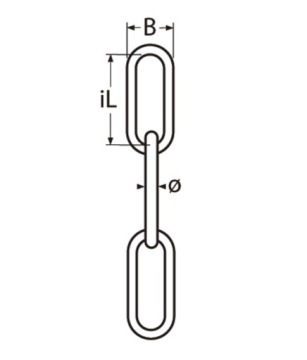 ЦЕПЬ ИЗ НЕРЖАВЕЮЩЕЙ СТАЛИ КИСЛОТОСТОЙКАЯ 10 ММ DIN 763