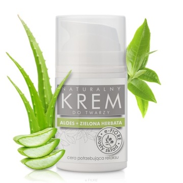 Naturalny krem do twarzy ALOES z ZIELONĄ HERBATĄ E-FIORE
