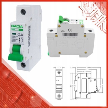 ПРЕДОХРАНИТЕЛЬ АВТОМАТИЧЕСКОГО ВЫКЛЮЧАТЕЛЯ B20 20A 1P БРЮКИ