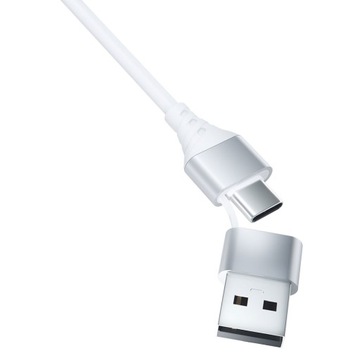 Белый кабель USB-A/C — USB-C/Micro/Lightning, 1,5 м — 3 мк, гиперкабель 3 в 1