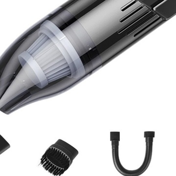 Портативный автомобильный пылесос с высокой мощностью всасывания, беспроводной для влажной и сухой уборки.