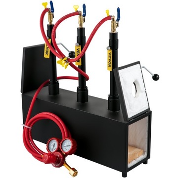 Газовая ковочная печь VEVOR 15L, 2 дверцы, 3 горелки