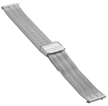 Siatkowa bransoleta stalowa do zegarka Bisset Srebrny mesh 16 mm 16mm