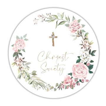OPŁATEK na tort na Chrzest Rustykalny 20cm UNI