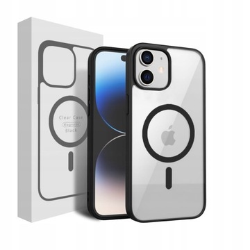 ETUI DO IPHONE 12 DO MAGSAFE PRZEŹROCZYSTY CASE CZARNY BLACK do iphon
