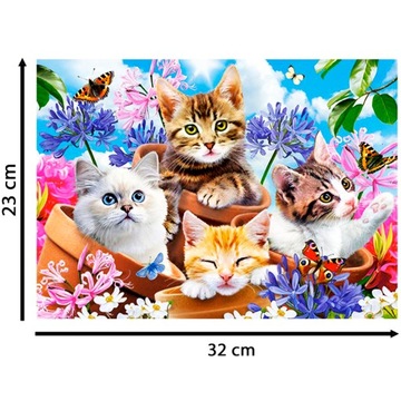 Пазл 120 деталей. Котята с цветами