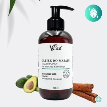 АНТИЦЕЛЛЮЛИТНОЕ УКРЕПЛЯЮЩЕЕ МАСЛО ДЛЯ МАССАЖА АВОКАДО И КОРИЦА 200МЛ VCEE