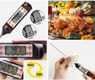 ЦИФРОВОЙ КУХОННЫЙ ТЕРМОМЕТР С ЗОНДОМ ДЛЯ МЯСА, ГРИЛЯ, ЖАРКИ, ЖК-дисплей