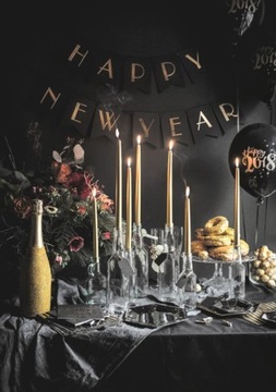 ŚWIECZKI ŚWIECE STOŁOWE STOŻKOWE ZŁOTE METALIZOWANE ŚWIECA 29 CM 10 SZT