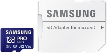 Карта SAMSUNG Pro Plus microSDXC 128 ГБ + адаптер