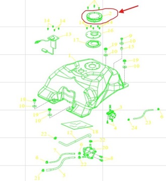 КРЫШКА ЗАПОЛНИТЕЛЬНОЙ ЗАПРАВКИ ТОПЛИВНОГО БАКА QUADA Access Lucky Star Warrior 450cc