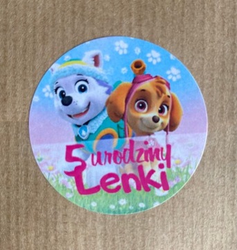 НАКЛЕЙКИ НА ДЕНЬ РОЖДЕНИЯ PAW PATROL с именем 4 см
