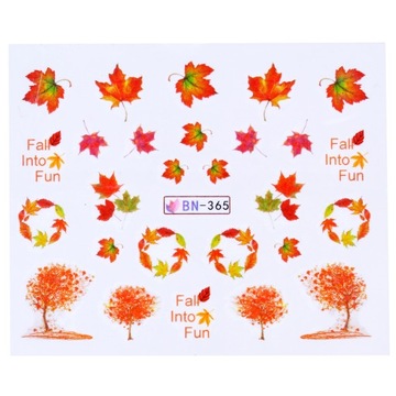 NAKLEJKI WODNE NA PAZNOKCIE JESIEŃ LIŚCIE BN-365