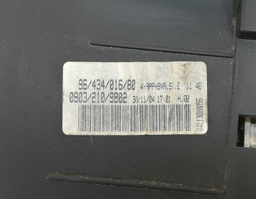 BUDÍKY PŘÍSTROJOVÁ DESKA PEUGEOT 206 AUTOMAT 9643401680 09032109802
