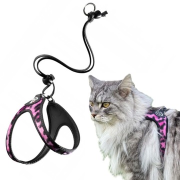 SZELKI mini kota kociaka 25-35cm do 3kg TRE PONTI Leopard różowe