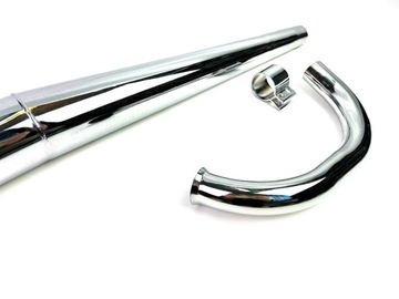 Tłumik wydech kolanko obejma MZ ETZ 251 komplet DUELLS chrom