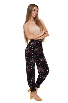 ЖЕНСКИЕ СВОБОДНЫЕ БРЮКИ АЛЛАДИН С ВЫСОКОЙ ПОСАДКОЙ, ЛЕТНИЙ УЗОР С УЗОРОМ MORAJ S/M