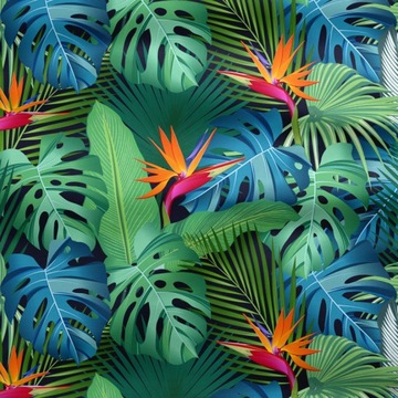 Tkanina wodoodporna ogrodowa oxford STRELICJA I MONSTERA D006