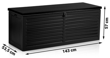 Пластиковый садовый ящик Plonos, черный, 390 литров