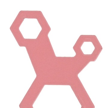 4 изогнутых направляющих на 3 отверстия, противоскользящие, розовые