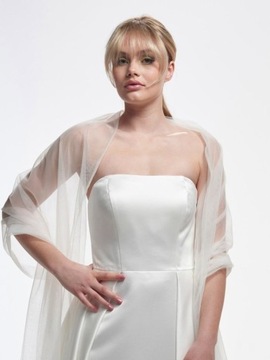 ШАРФ ИЗ БЕЛОЙ ОРГАНЗЫ НА ПЛАТЬЕ, НА СВАДЬБУ, ДЛЯ УКРАШЕНИЯ СВАДЬБЫ - 45 СМ Х 270 СМ