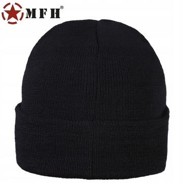 Czapka zimowa męska dokerka oddychająca MFH Watch Hat wełniana czarna