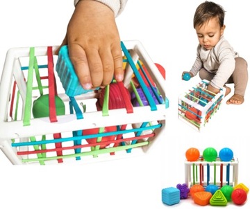 POMYSŁ NA PREZENT DLA DZIECKA DZIECI 1 ROK SORTER ZABAWKA SENSORYCZNA
