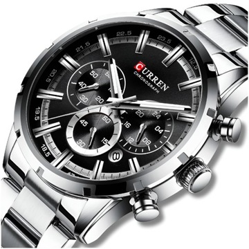 ZEGAREK MĘSKI CURREN KLASYCZNY ELEGANCKI CHRONOGRAF DATOWNIK 5 KOLORÓW