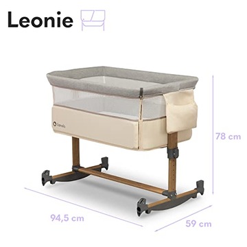 LIONELO Прикроватная и дорожная кроватка Leonie, размер