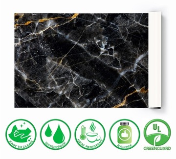 Защитная накладка 90х45 на письменный стол Черный Мрамор