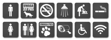 Табличка с пиктограммами DISADVANTAGE 10 x 10 см АНТРАЦИТ