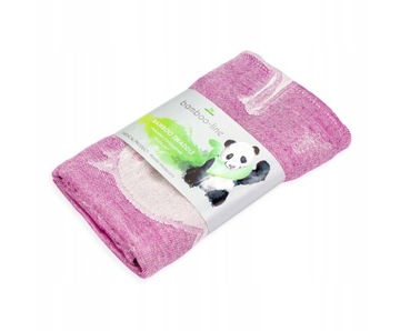 Pieluszka muślinowa bambusowa ANIMALS MAGENTA 75cm