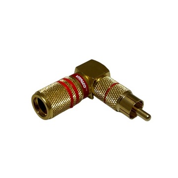 WTYK KĄTOWY RCA CHINCH 8 mm VITALCO CZERWONY