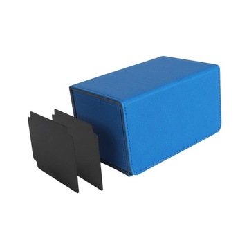 Pudełko na karty Card Deck Box Skóra PU na karty baseballowe Karty kolekcjonerskie Trading blue