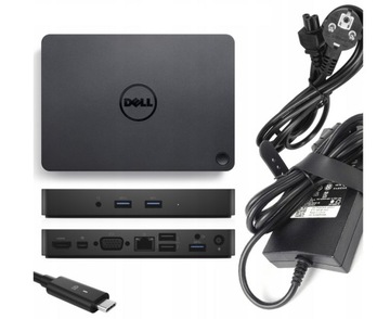 Stacja dokująca Dell WD15 K17A + Oryginalny zasilacz Dell 130W + Przewód