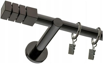 KARNISZ NOWOCZESNY CZARNY POJEDYNCZY FI 19mm 160cm
