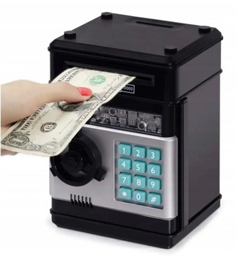 ИГРУШЕЧНЫЙ СЕЙФ ДЛЯ ДЕТЕЙ ЭЛЕКТРОННАЯ КОПИЛКА МОНЕТА АТМ АТМ С ПИН-кодом