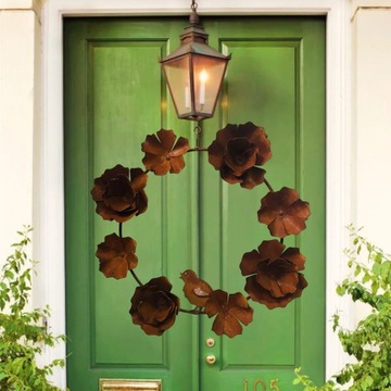 Piękny Wianek rustykalny kwiaty kurczak ozdoba wiosenny ozdoba ogrodowa