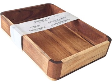 AKACJOWA Patera Taca śniadaniowa Deska do serwowania - 24 x 17,5 x 4,5 cm