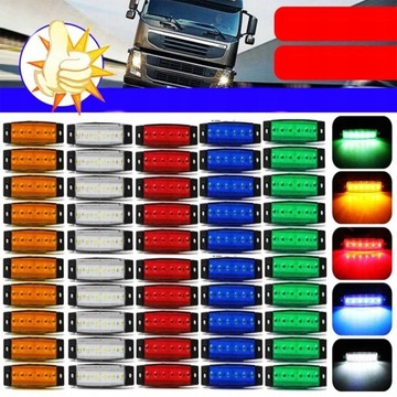 10X LAMPY SVĚTLA KONTURA 6 LED 12V 24V
