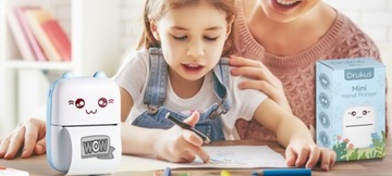 МИНИ ТЕРМОПРИНТЕР DRUKUŚ ДЛЯ МГНОВЕННОЙ ПЕЧАТИ ФОТО + ВАЛИКИ 21 ШТ.