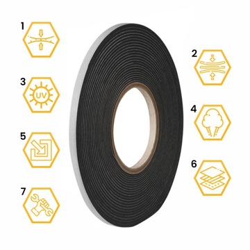 ЛЕНТА РАСШИРЯЮЩАЯСЯ КРОВЕЛЬНАЯ УПЛОТНИТЕЛЬНАЯ ДЛЯ ДВЕРНЫХ ОКОН 10ММ х 10ММ 12,5мб ЧЕРНАЯ