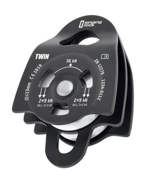 Singing Rock Bloczek Pulley Twin Czarny