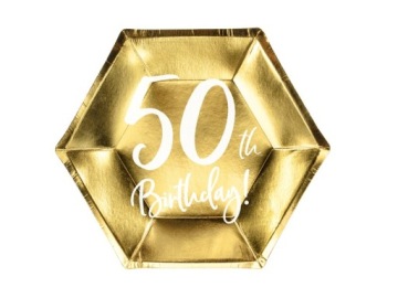 Тарілочки 50th Party Deco День народження 20 см 6 шт.